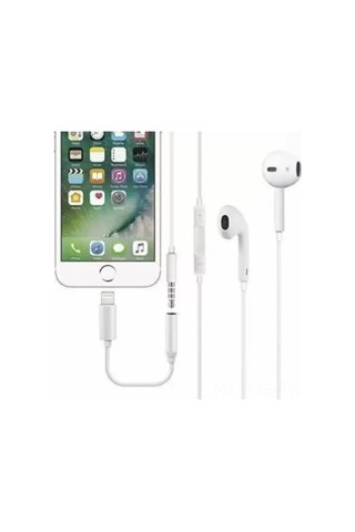 Fastbuy İpdone Uyumlu 3.5mm Kulaklık Çevirici - Lightning Kablosu Ses Dinleme Adaptörü Beyaz