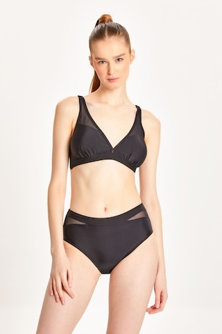 Too Salty Swimwear Kadın Tül Detaylı Toparlayıcı Yüksek Bel Bikini Takımı 24s100st Siyah