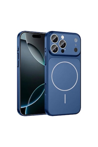 İphone 13 Uyumlu Ag Glass Koruyucu Kılıf İphone 17 Pro Max Görünümlü Lacivert