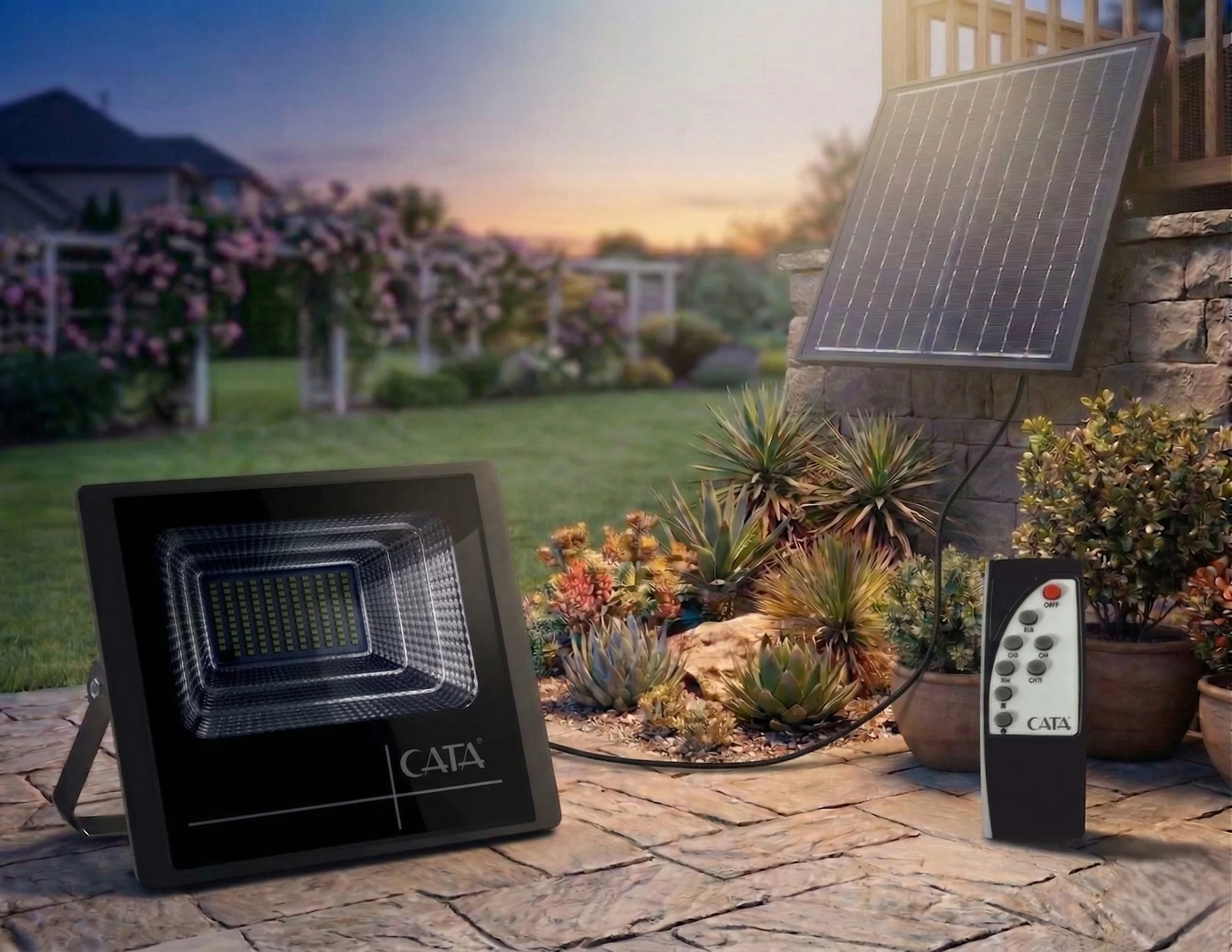 Cata Amazon 300w Beyaz Işık Solar Projektör Kumandalı