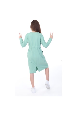 Toontoy Kız Çocuk Neon Baskılı Elbise Yeşil