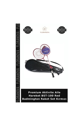 Premium Aktivite Aile Hareket Bst-100 Red Badmington Raket Set Kırmızı