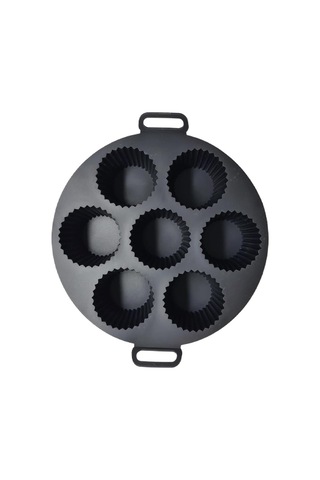 Güncelçarşı Airfryer Silikon Kek Pişirme Kalıbı 7 Bölmeli, Silikon Cupcake Kek Pişirme Kabı Air Frye Sku: Smg8690010525727 Açık Gri