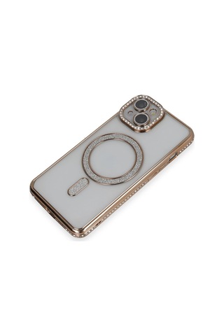 Newface Apple iPhone Uyumlu 13 Kılıf Joke Simli Magneticsafe Kılıf Glblseme - 4 - Gold