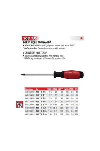 Altaş Torx Uçlu Tornavida 163 Tx/t27