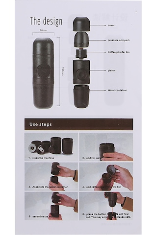 Hfambition Taşınabilir Manuel Espresso Makinesi - 8 Bar Basınçlı, 140ml Kapasiteli