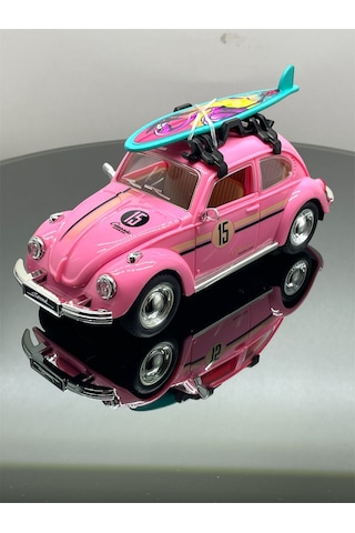 Metal Vosvos Işıklı Müzikli Kapıları Açılır Aksesuarlı Model Araba - Pembe