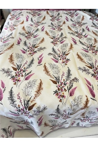 Renkli Çiçek Desenli Tek Kişilik Pike 160x240 Cm Canlı, Neşeli Ve Hafif Yaz Konforu Renkli