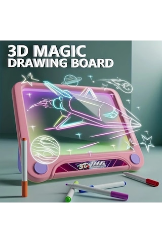 Trendooze Cloud011 Yeşil 3d Işıklı Çizim Tahtası Çocuklar İçin Oyuncağı Yaratıcı Sanat Eğitimi Yeşil Yeşil