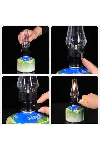 Yifomall Dış Mekan Kamp Işığı - Taşınabilir Gazlı Fener - Parlaklık Ayarlanabilir - Çadır Işığı - Tip A Standart Model Çok Renkli