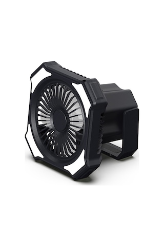 Symbee Kamp Fan Lambası 3 Hızlı 3 Aydınlatma Seviyeli 4000mah Usb Şarj Edilebilir Portatif Kumandalı Fener + Fan Siyah