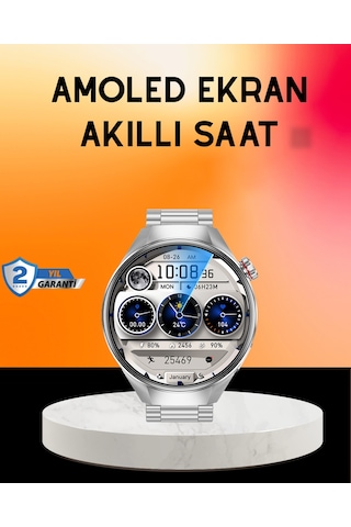 Linabloom Akıllı Saat Amoled Ekran Bluetooth Aramalı Nabız, Uyku Ve Spor Takipli Siyah