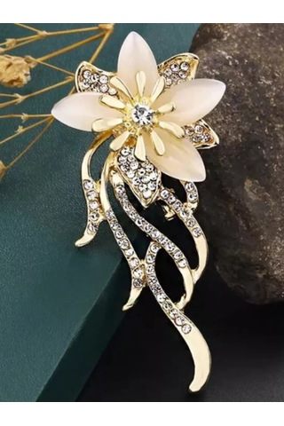 Olfil Orkide Broş Brüş 216460726 Altın Rengi