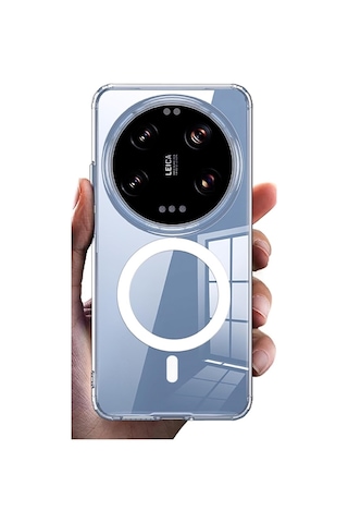 Adige Xiaomi 14 Ultra Uyumlu Kılıf Sert Mika Magsafe Kablosuz Şarj Özellikli Sararma Yapmaz