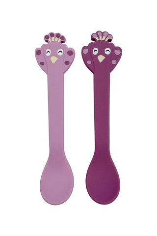 Trixie Mrs. Peacock Silikon 2'li Çocuk Kaşık Seti 96-467 Mor