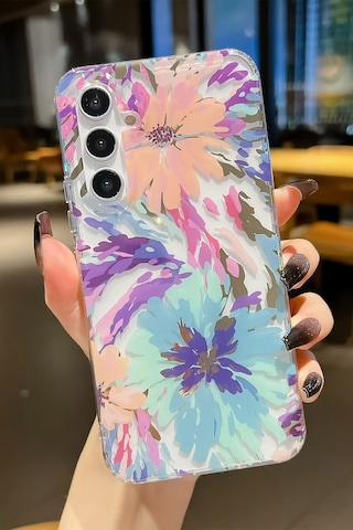 Samsung Galaxy Uyumlu A56 Kılıf Solmayan Imd Baskı Desenli, Şeffaf Tpu+pc Botanik Kapak