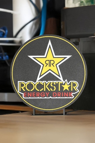 Rockstar Energy Tasarımlı Dekoratif Aydınlatma Gece Lambası Çok Renkli