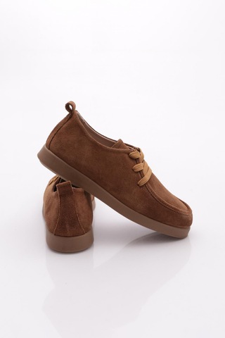 Dgn 805 Kadin Oxford Ayakkabi Caramel Süet