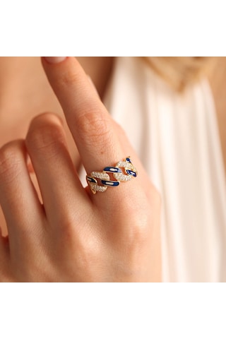 Mineli Gurmet Altın Yüzük T12420 Renkli