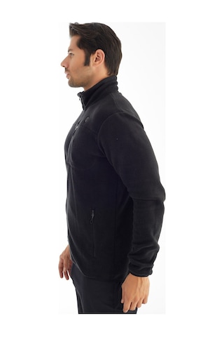 Crozwise Tam Fermuarlı Polar Erkek Sweatshirt 6037-0001 Siyah