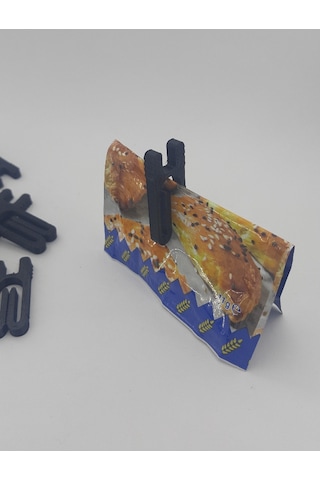 Mini Paket Kapatma Mandalı Klipsi 10 Adet Siyah