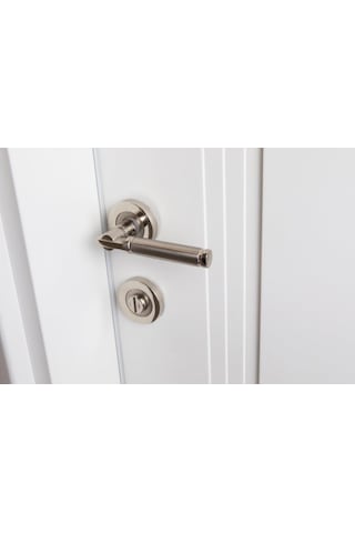 Nikel Rozetli Parçalı Wc Kapı Kolu (İç- Dış Takım)