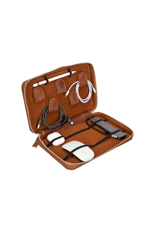 Bloominbag Arcadia Sandy Tan Premium Deri Teknoloji Kablo & Aksesuar Düzenleyici Taba