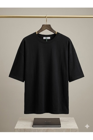 Basıc T-shirt Baskısız %100 Pamuk 24/1 Kompak Penye Siyah