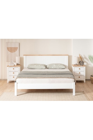 Flora Modern Inci Beyaz Çift Kişilik Karyola