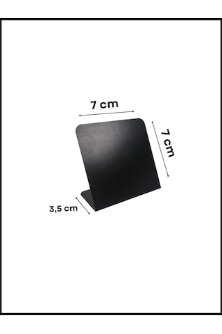 10 Adet Silinebilir Karatahta Siyah Etiket 7 x 7 CM Ayaklı İsimlik
