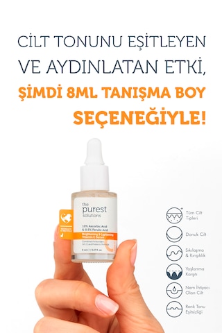 Tanışma Boy Aydınlatıcı Ve Cilt Tonu Eşitleyici C Vitamini Cilt Serumu 8 Ml