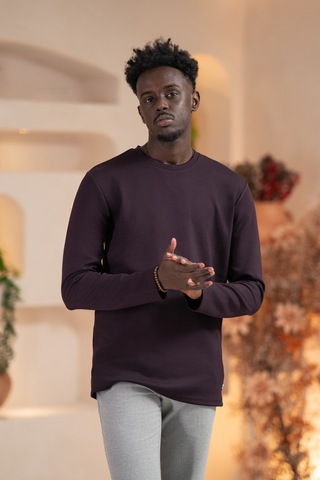 Paul Martin Modal Esnek Kumaş Regular Fit Mevsimlik Sweatshirt Mor