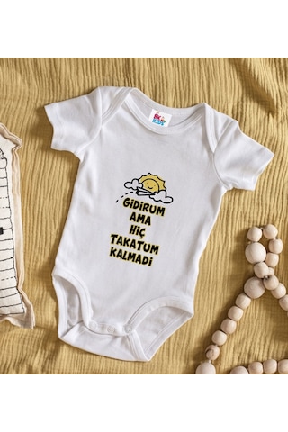 Bk Kids Takatum Kalmadı Tasarımlı Beyaz Bebek Body Zıbın - 1 Beyaz