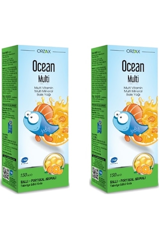 Ocean Multi Şurup Ballı Portakal Aromalı Balık Yağı 2 x 150 ML