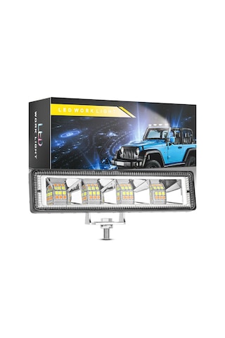 Off Road 12-24v Oto Gündüz Led 6 İnç 24 Led Çift Renk Beyaz Sarı