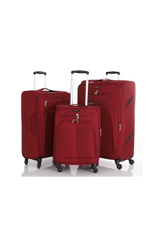 Mçs Üçlü Lüx Kumaş Valiz Seti V116 Bordo