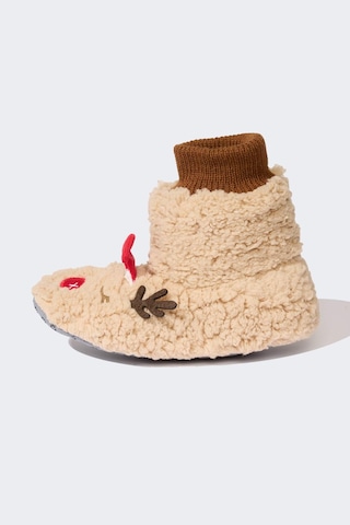 Defacto Kadın Fall İn Love Yılbaşı Geyik Temalı Ev Botu Y4903az24wnbn61 Kahve Kahverengi