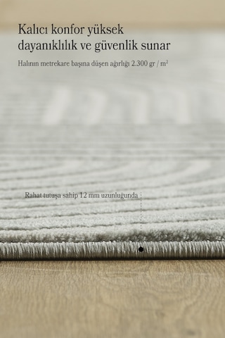 Modern Halı Salon Halısı Oturma Odası Halısı Yolluk Gri Halı Hav Toz Vermez Kolay Temizlenebilir Gümüş