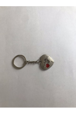 Bd Tekstil Kalp Şeklinde Eros Tasarım Kırmızı Detaylı Anahtarlık