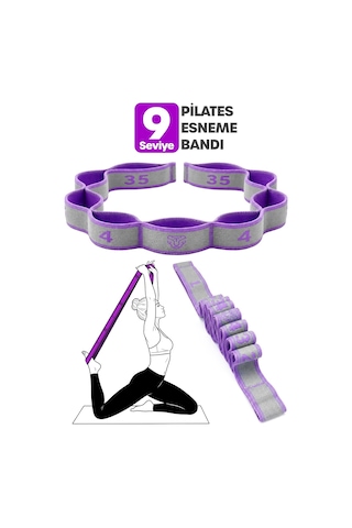 9 Seviye Direnç Bandı Jimnastik Eğitim Pilates Yoga Egzersiz Esneme Lastiği Resistance Bandı Tdl9 Diğer
