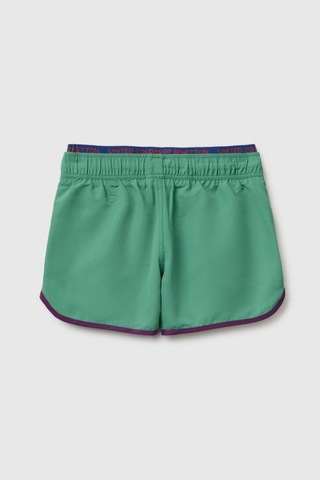 United Colors Of Benetton Erkek Çocuk Turkuaz Sol Bacağı Nakış Logo Detaylı Deniz Şortu 3-8 Yaş -2866