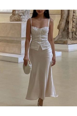 Ligero Saten Midi Etek 75385200 Açık Bej