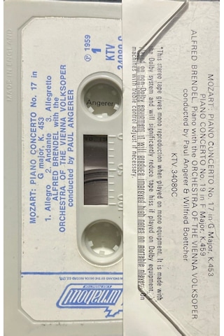 Plak Değildir Kaset Tir Kaset Mozart Piano Concerti Alfred Bren