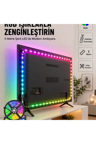 Enerji Tasarruflu Rgb Şerit Led 5 Metre 44901790