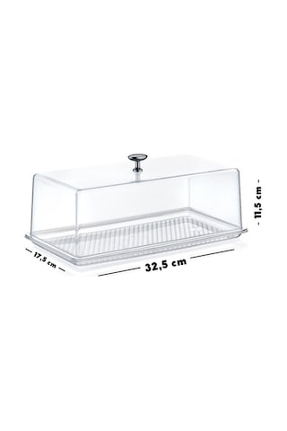 Ny Home Dekoratif Tasarım Pasta, Kurabiye Saklama Ve Sunum Seti Orta Boy Şeffaf