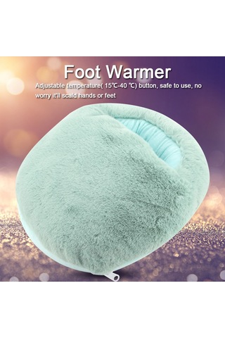 Geeroyoo Usb 5v Isıtıcı Ayak Isıtıcı, Yumuşak Tavşan Kürkü, 50-60 C, Wormwood Isıtma Teknolojisi, Ofis/dorma Kullanıma Uygun, Yıkama Kolay Açık Yeşil Açik Mavi