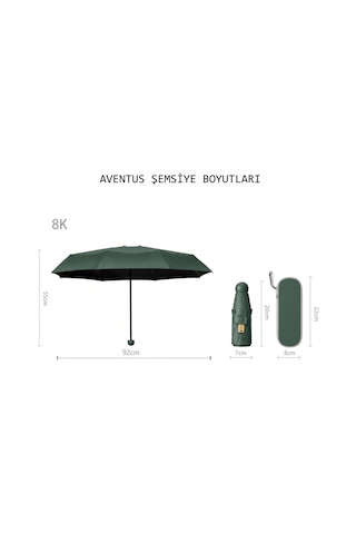 Aventus Umbrella Kapsül Şemsiye - Uv Korumalı Güneş Şemsiyesi Yeşil