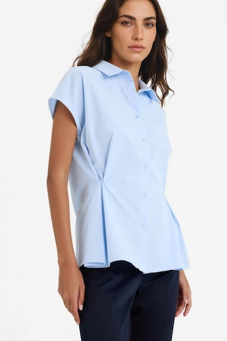 Defacto Fitted Poplin Kısa Kollu Gömlek F7313ax25aube823 Mavi