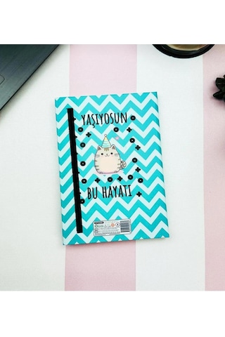 Benisa Shop Sekreterlik Set Yaşıyorsu Bu Hayatı Mottolu Defter Kalemlik Sekreterlik Set Turkuaz - Yeşil