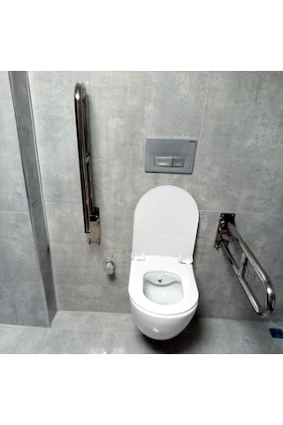 Engelli Tutunma Barı Tuvalet Kağıtlıklı Banyo Wc Paslanmaz Mat Sa